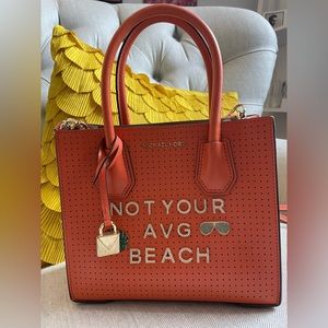 Michael Kors orange mini tote